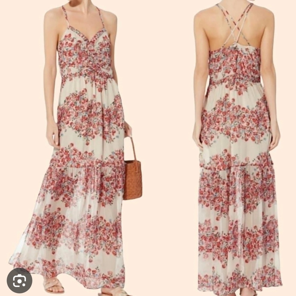 INTERMIX‎  Chelsea Floral Sleeveless Lined 100% Silk Maxi Dress Size 0